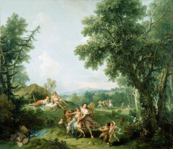 Landscape with the training of Bacchus by Francesco Zuccarelli